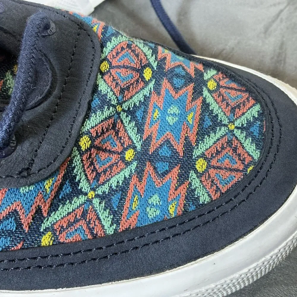 Mens Sperry Top Sider Soletide Oaxacan Print Sneakers 10.5 Eur 44 Navy Multi